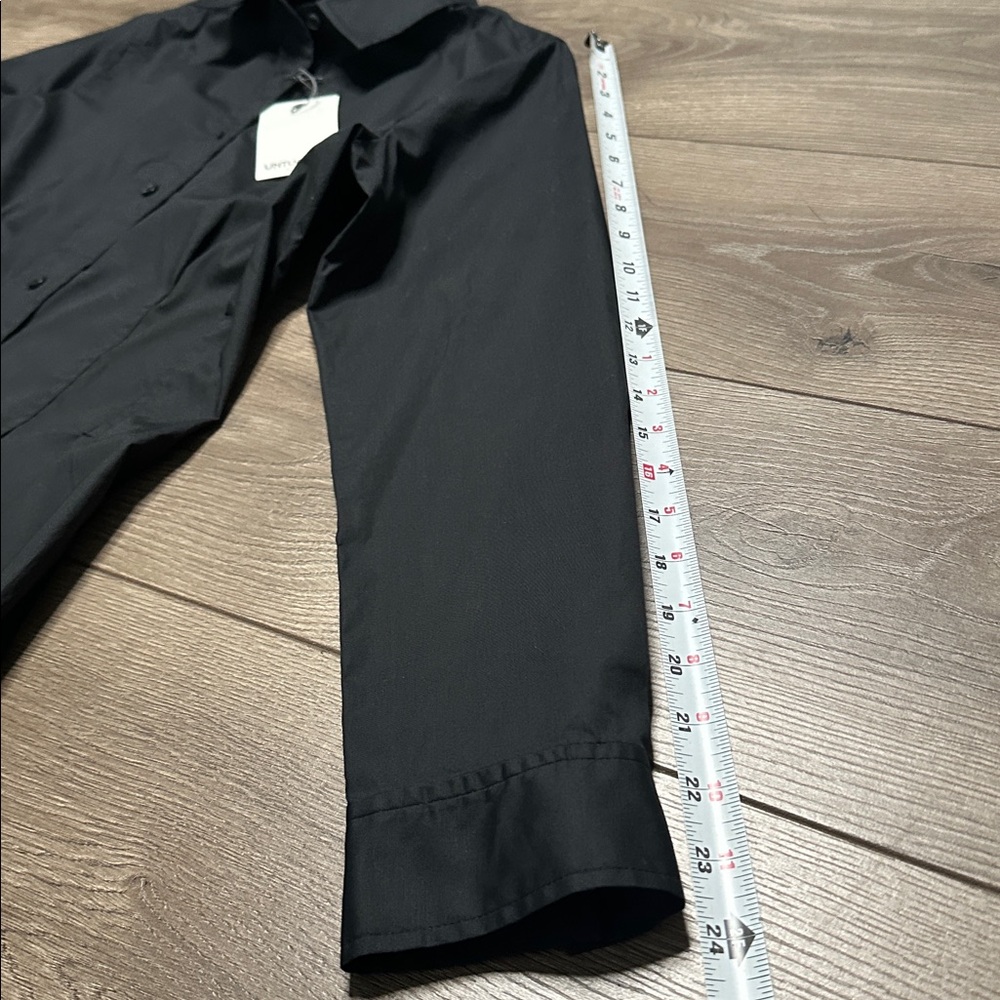 Untuckit Milan Stretch Cotton Button Up Dress‎ Black Office Travel Casual Size 6 - Picture 15 of 16